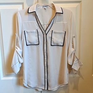 Express button up Portofino blouse size small.